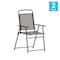 Flash Furniture Brown Folding Sling Patio Chairs with Armrests, 2PK 2-GM-SC098-BR-GG - alternate 2